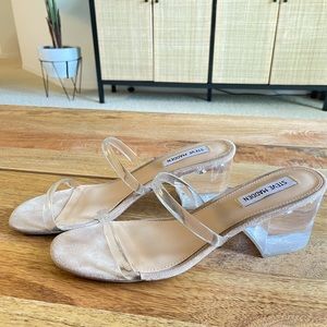 Steve Madden Clear and Nude Heels